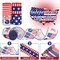 4 Rolls Patriotic Wired Edge Ribbon – 2.5" x 24 Yards Red, White & Blue Stars & Stripes Ribbon for 4th of July, Memorial Day, DIY Crafts, Wreaths & Gift Wrapping